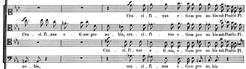 Fig. 10: primera intervención del coro en la sección de Adagio, cc. 148-152