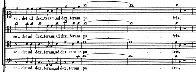 Fig. 14: el coro declamando la ascensión de Jesucristo a los cielos, cc. 193-198