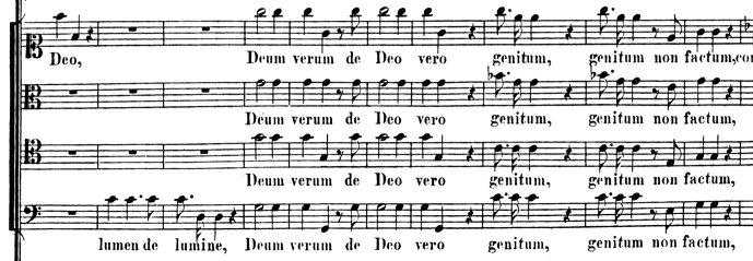Fig. 7: “Dios verdadero de Dios verdadero, engendrado, engendrado, no creado”, cc. 62-71