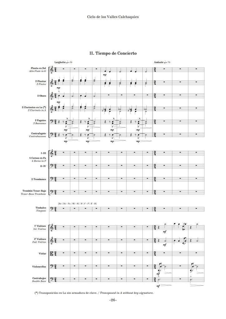 "Tiempo de Concierto", segundo movimiento de "Ciclo de los Valles Calchaquíes" (edición crítica)